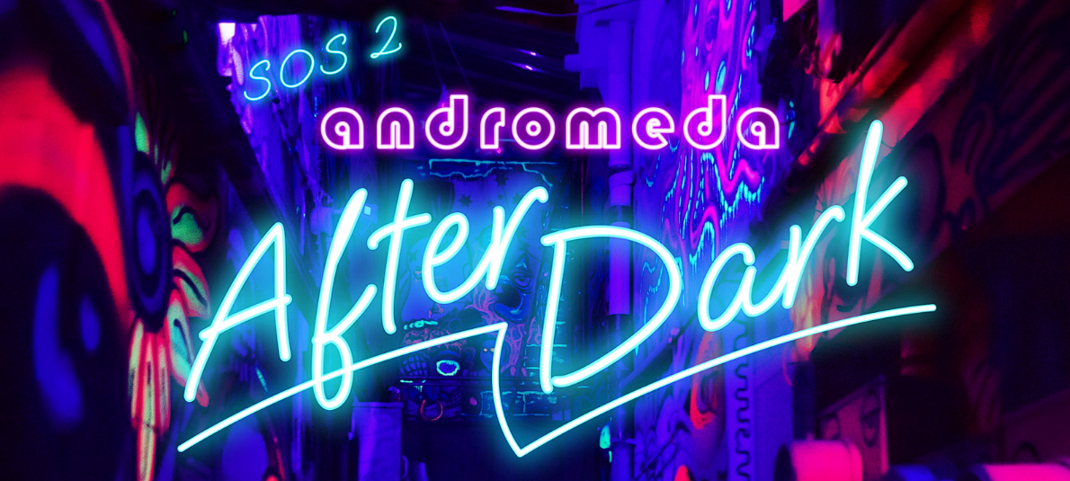 Symphony of Stars 2's logo: a bright neon sign that says "After Dark" surrounded by vibrant graffiti.
